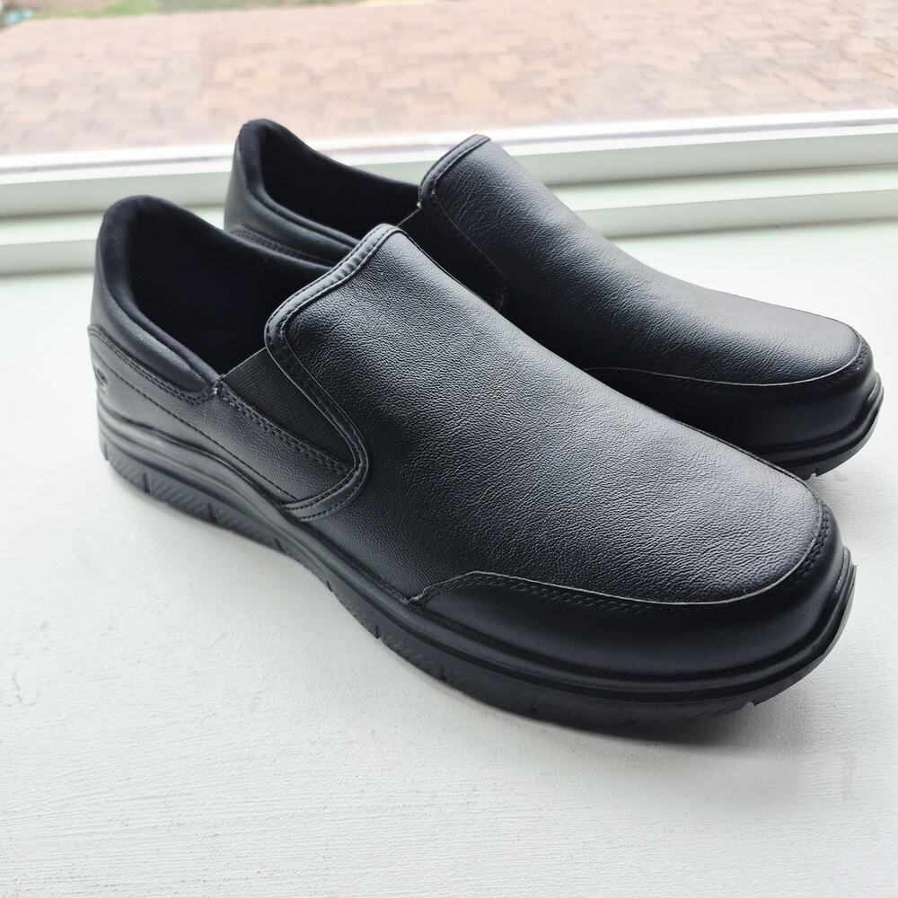 Skechers 77071 Men's EH/ Slip Resistant Work Shoes Memory Foam Black Sz 12 NWT